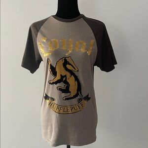 Hufflepuff Loyal Short Sleeve Tee - Black and Gold